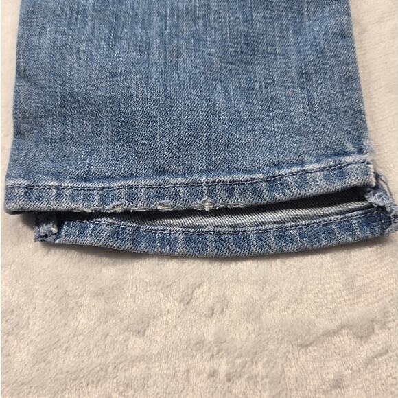 Mother The Rascal Slit Step Shake Well Wash Jeans Blue Cotton Size 25 (26x27) - Picture 10 of 12